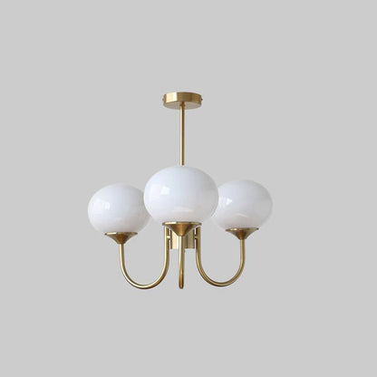 Glamour Chandelier with Glass Shades and Metal Frame – Elegant Ceiling Light