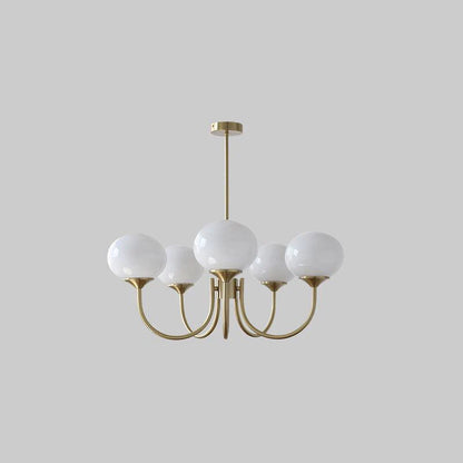Glamour Chandelier with Glass Shades and Metal Frame – Elegant Ceiling Light