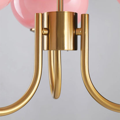 Glamour Chandelier with Glass Shades and Metal Frame – Elegant Ceiling Light