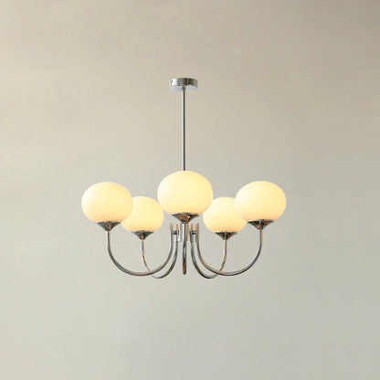 Glamour Chandelier with Glass Shades and Metal Frame – Elegant Ceiling Light