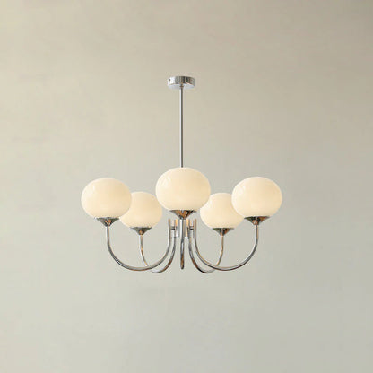 Glamour Chandelier with Glass Shades and Metal Frame – Elegant Ceiling Light