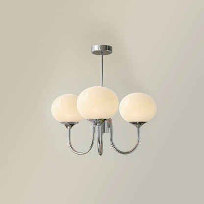 Glamour Chandelier with Glass Shades and Metal Frame – Elegant Ceiling Light