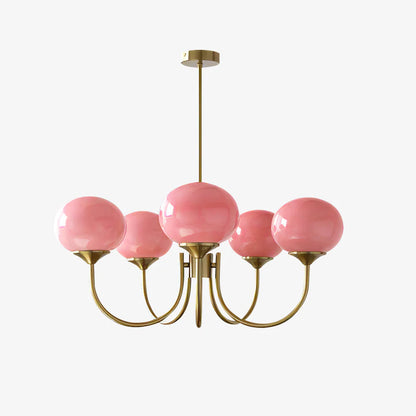 Glamour Chandelier with Glass Shades and Metal Frame – Elegant Ceiling Light