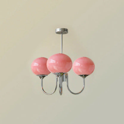 Glamour Chandelier with Glass Shades and Metal Frame – Elegant Ceiling Light
