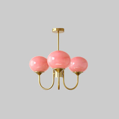 Glamour Chandelier with Glass Shades and Metal Frame – Elegant Ceiling Light