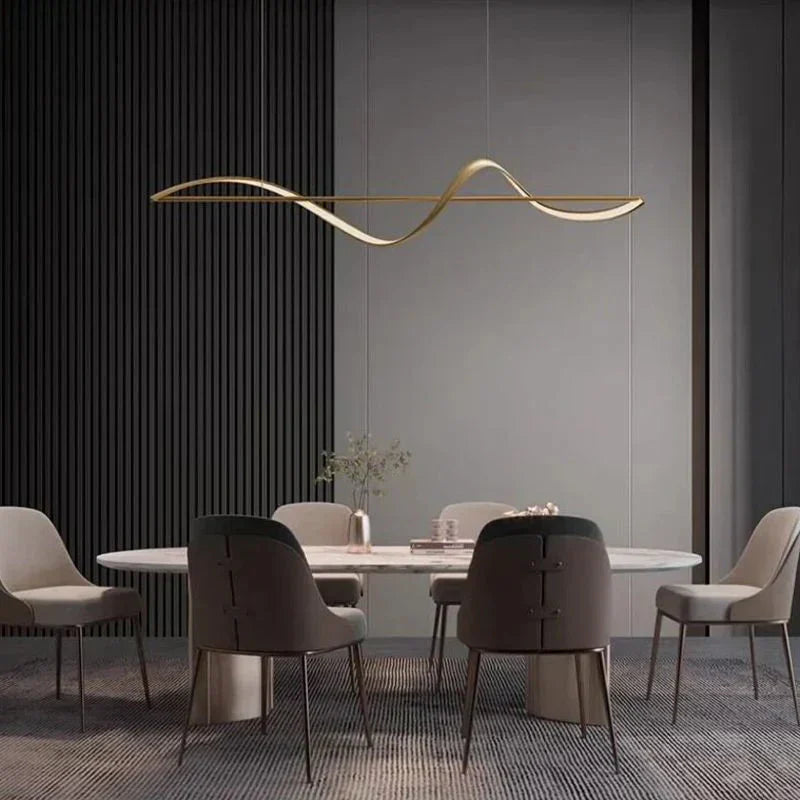 “Wave” LED Pendant Light – Modern Lighting for Dining Table or Kitchen Island