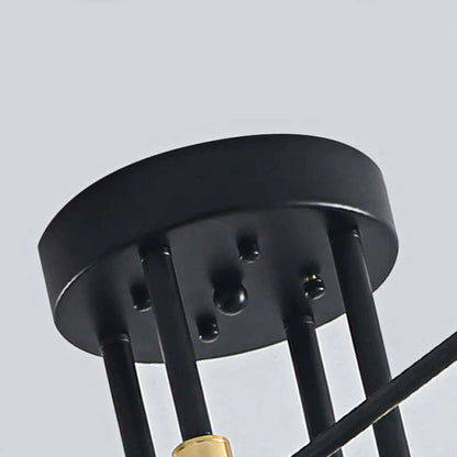 Industrial Ceiling Light with 6 Round Lamp Holders