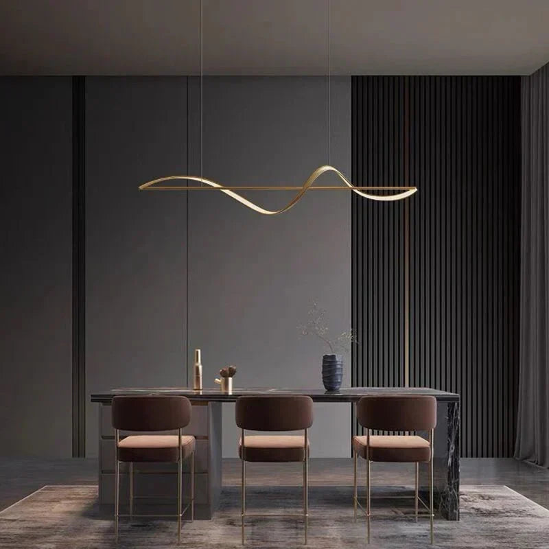 “Wave” LED Pendant Light – Modern Lighting for Dining Table or Kitchen Island