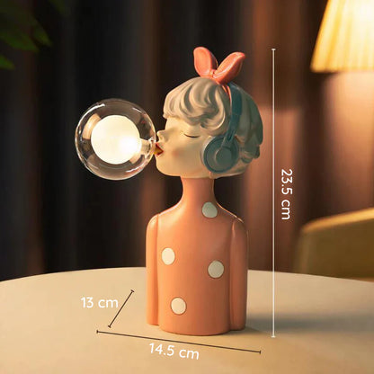 Girl with Balloon Decorative LED Figure Lamp