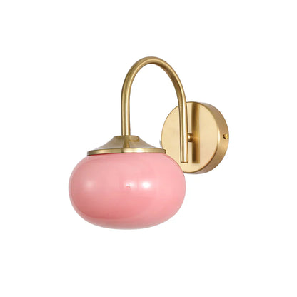 Wall Light with Glass Shade and Brass Finish