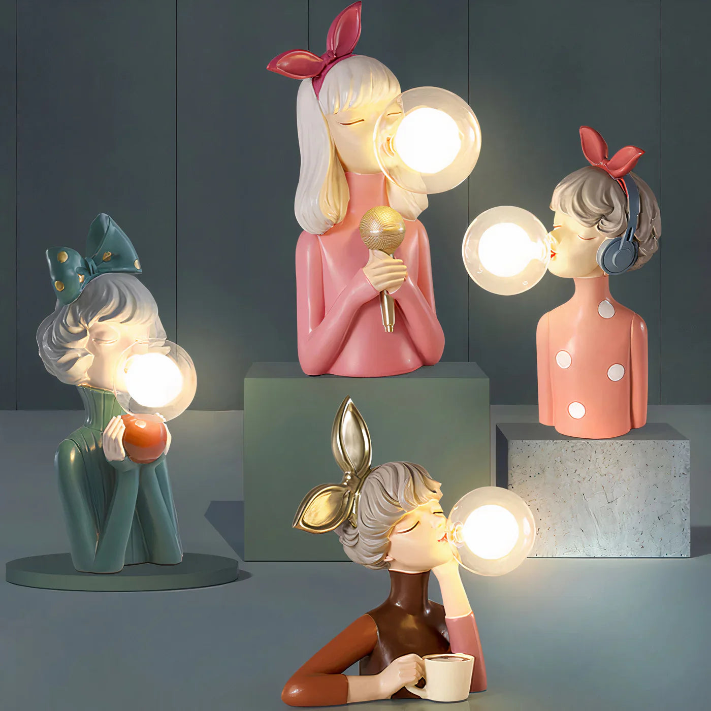 Girl with Balloon Decorative LED Figure Lamp