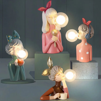 Girl with Balloon Decorative LED Figure Lamp