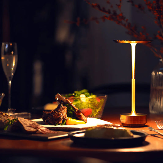 Elegant LED Table Lamp – Metal, USB Rechargeable, Modern Design