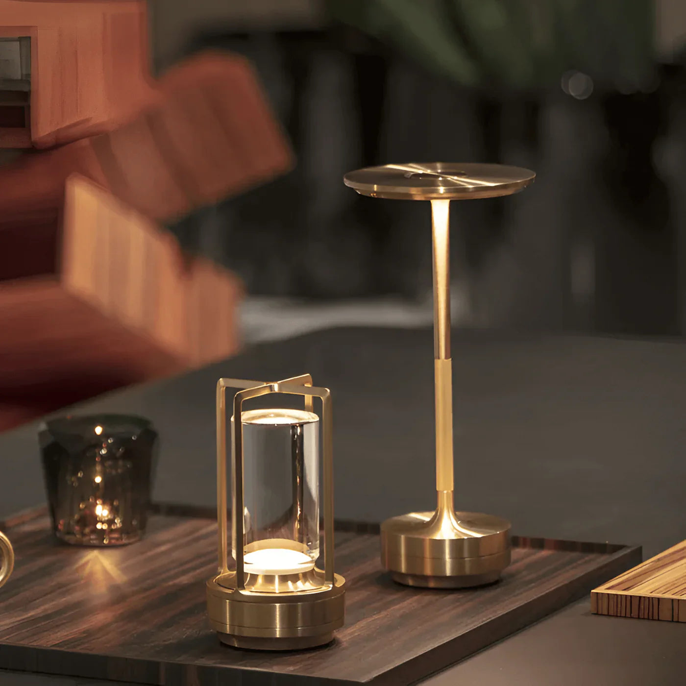 Elegant LED Table Lamp – Metal, USB Rechargeable, Modern Design