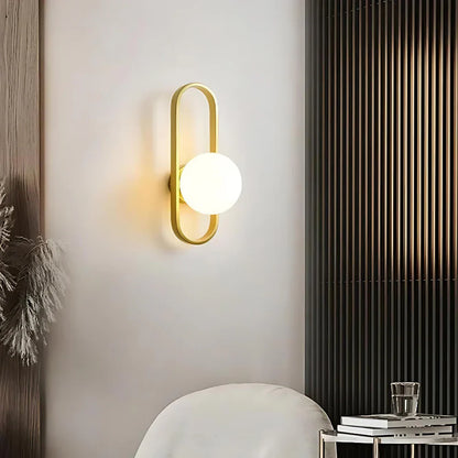 Modern Wall Light with Frosted Glass Globe