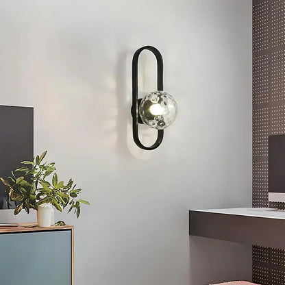 Modern Wall Light with Frosted Glass Globe