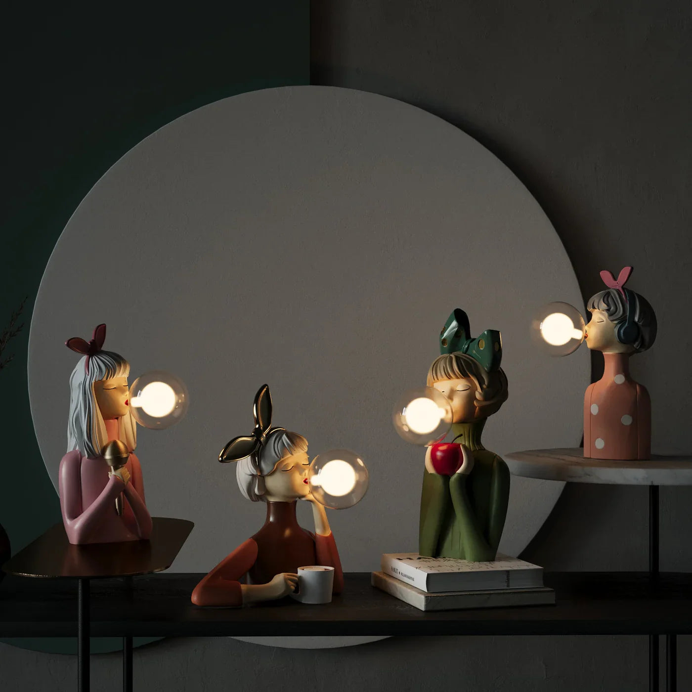 Girl with Balloon Decorative LED Figure Lamp