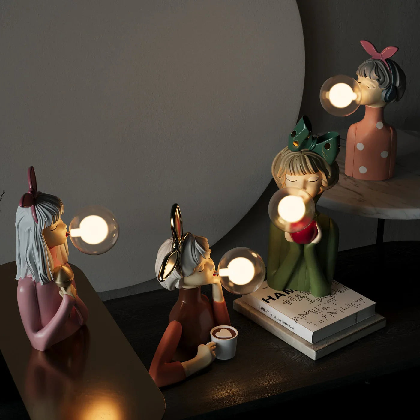 Girl with Balloon Decorative LED Figure Lamp
