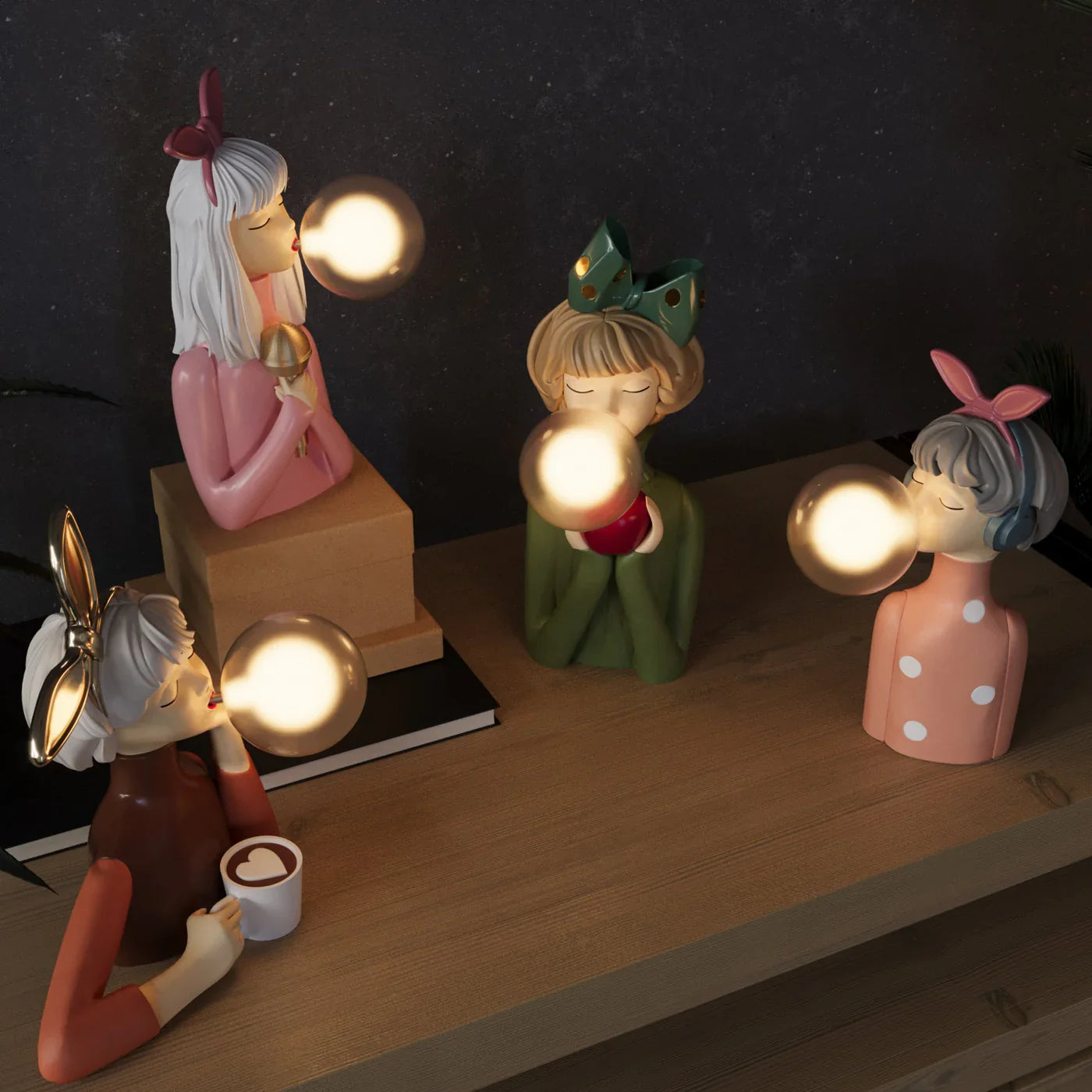 Girl with Balloon Decorative LED Figure Lamp