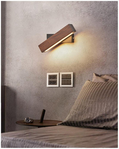Adjustable Wooden LED Wall Light – Modern Reading Lamp