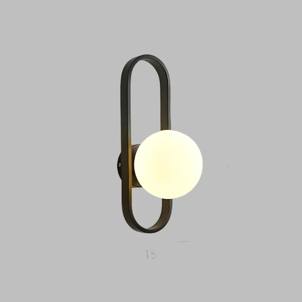 Modern Wall Light with Frosted Glass Globe
