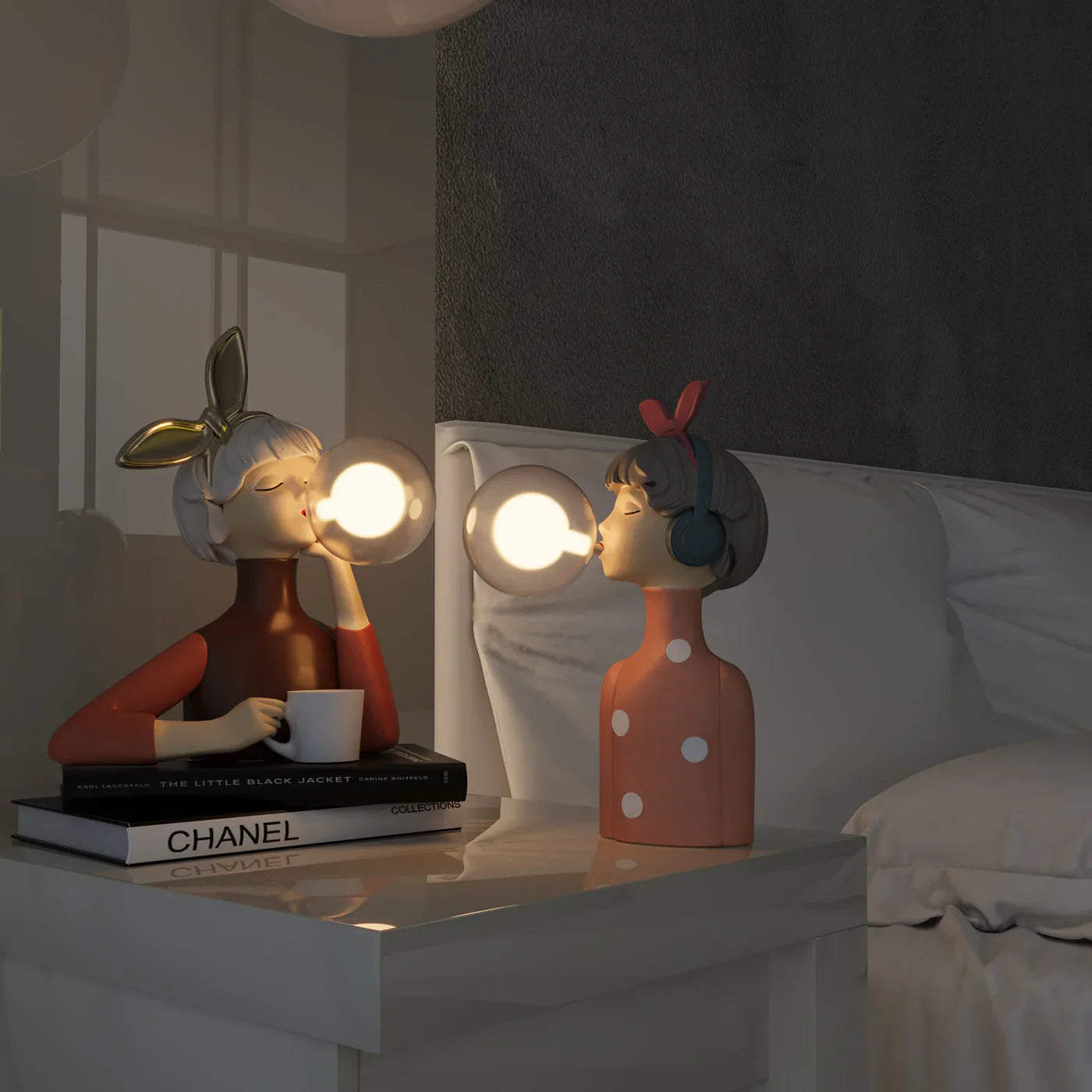 Girl with Balloon Decorative LED Figure Lamp