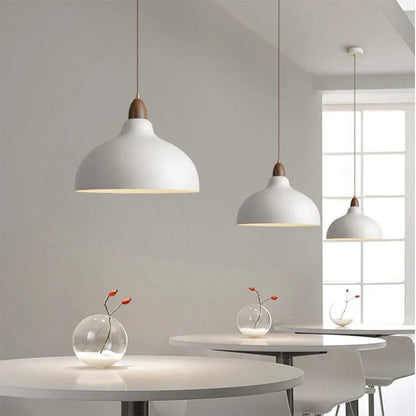 Modern Pendant Light with Wooden Accent – Minimalist Design