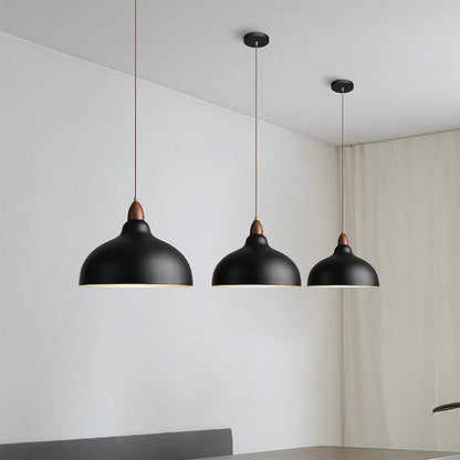 Modern Pendant Light with Wooden Accent – Minimalist Design