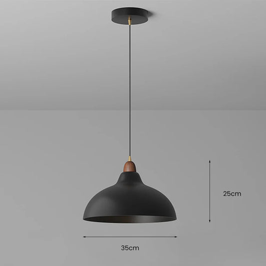 Modern Pendant Light with Wooden Accent – Minimalist Design