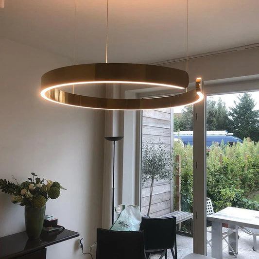 Modern LED Ring Chandelier – Elegant Round Ceiling Light