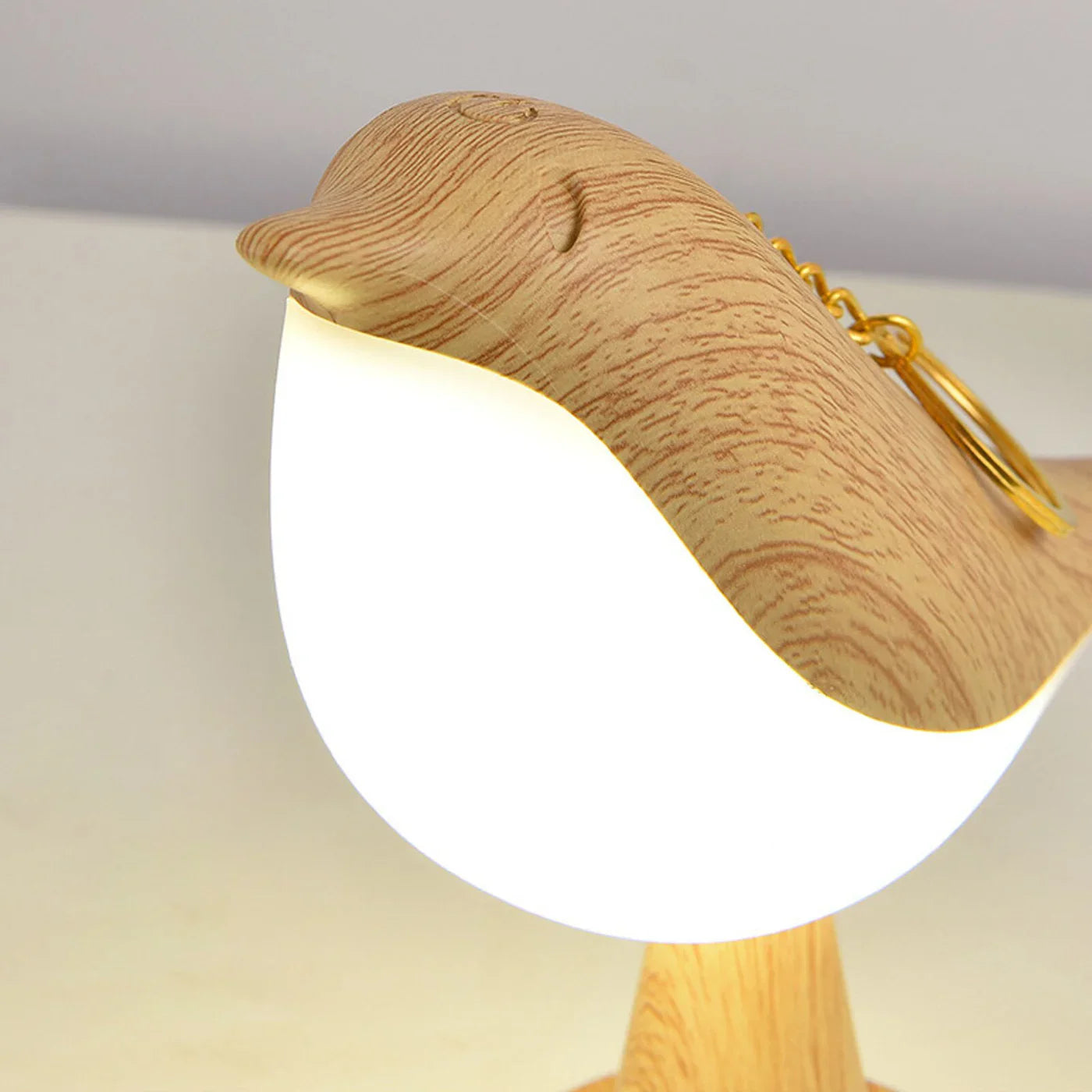 LED Bird Table Lamp – Decorative Night Light with Wood Effect