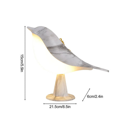 LED Bird Table Lamp – Decorative Night Light with Wood Effect