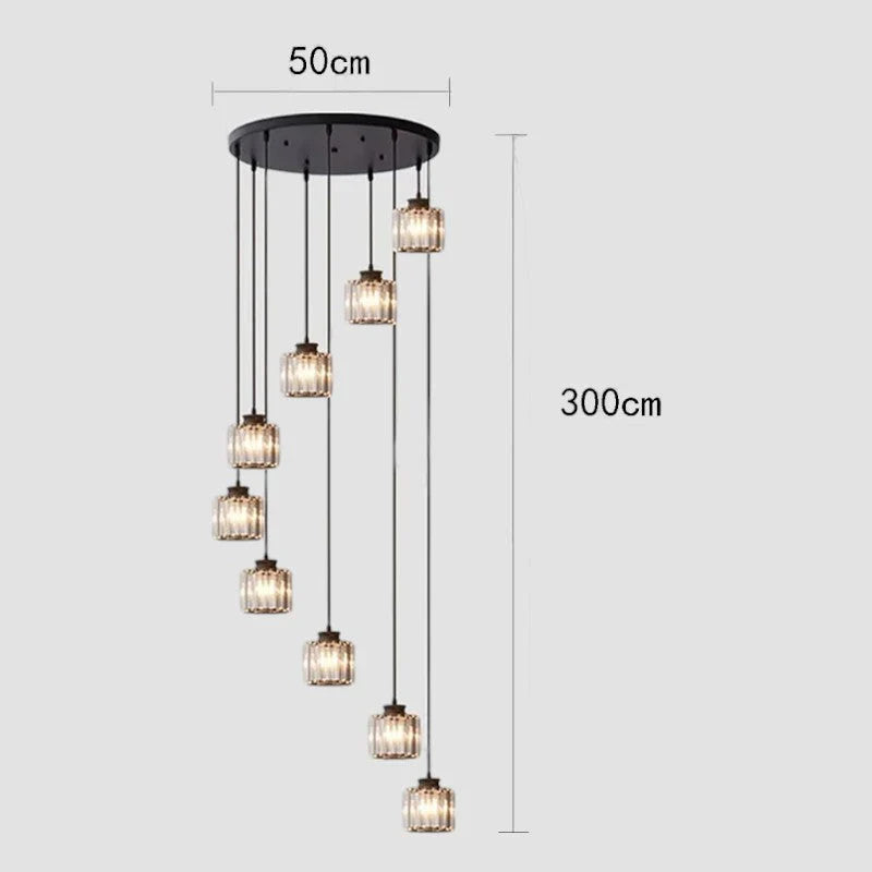 Crystal Chandelier for Staircases and Hallways