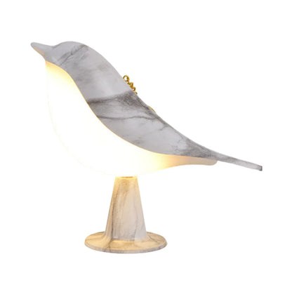 LED Bird Table Lamp – Decorative Night Light with Wood Effect