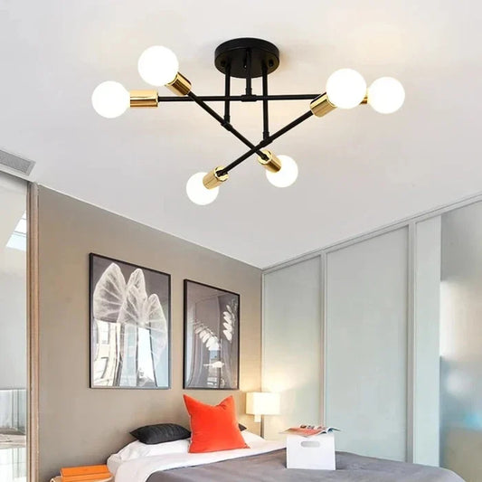 Industrial Ceiling Chandelier with Round Lights