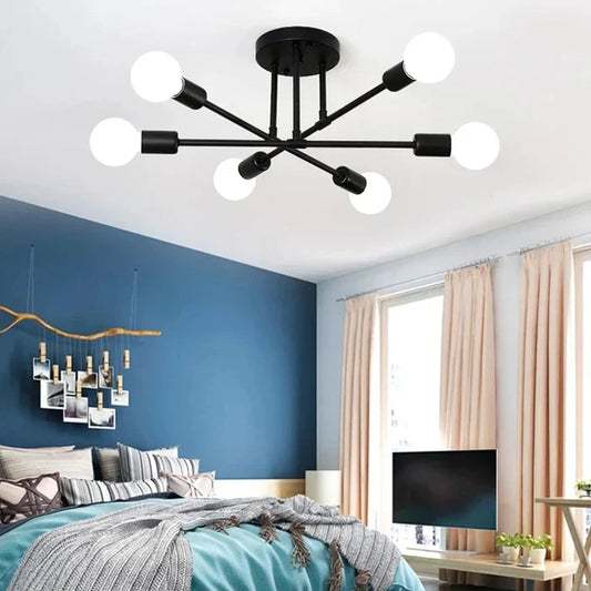 Industrial Ceiling Chandelier with Round Lights