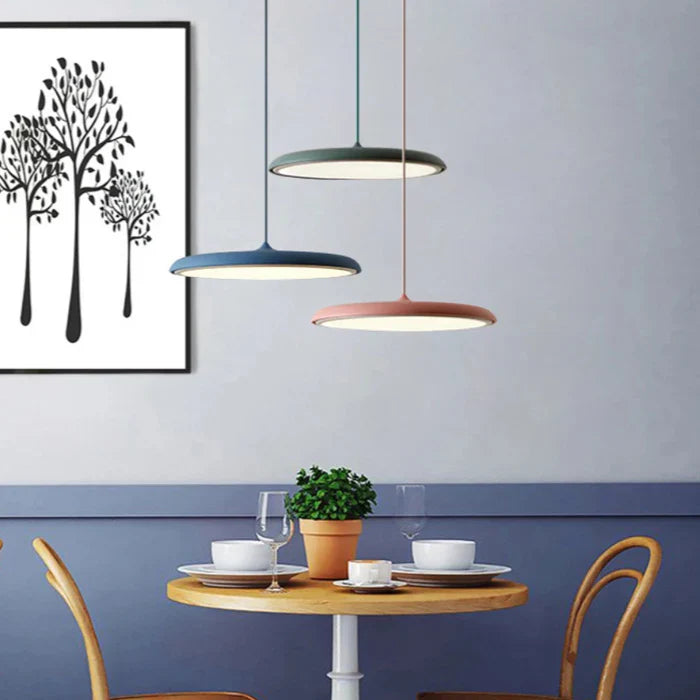 Modern Ultra-Slim LED Pendant Light – Minimalist Disc Design for Dining Room or Living Room