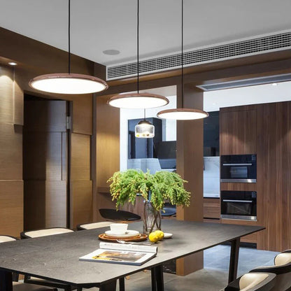 Modern Ultra-Slim LED Pendant Light – Minimalist Disc Design for Dining Room or Living Room