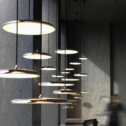 Modern Ultra-Slim LED Pendant Light – Minimalist Disc Design for Dining Room or Living Room