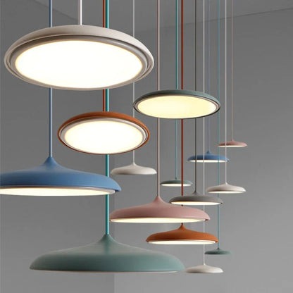 Modern Ultra-Slim LED Pendant Light – Minimalist Disc Design for Dining Room or Living Room