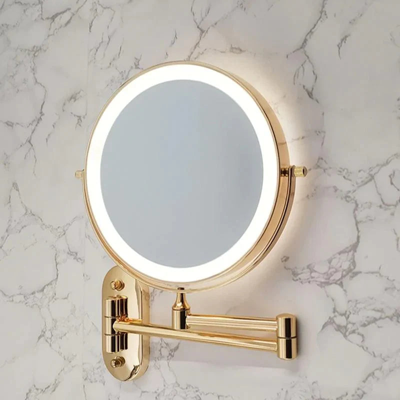 Wall-Mounted LED Makeup Mirror with Magnification