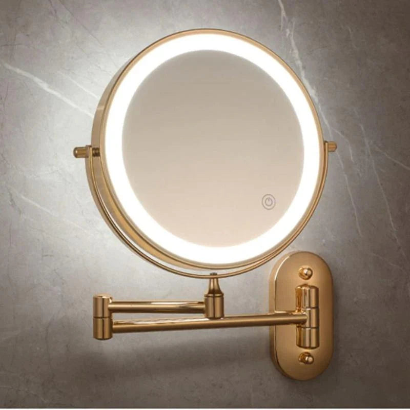 Wall-Mounted LED Makeup Mirror with Magnification