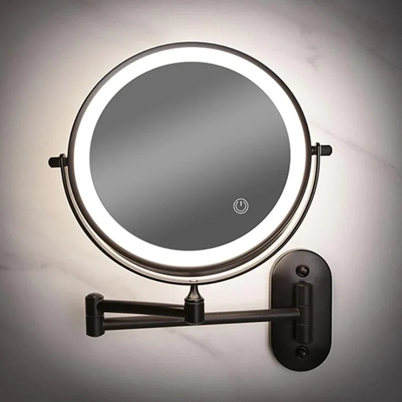 Wall-Mounted LED Makeup Mirror with Magnification