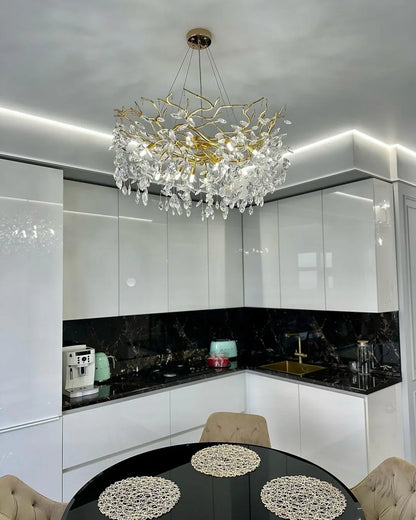 Exclusive Crystal Leaf Chandelier – Branch Design with Modern Elegance