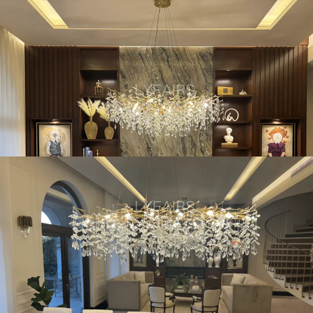 Exclusive Crystal Leaf Chandelier – Branch Design with Modern Elegance