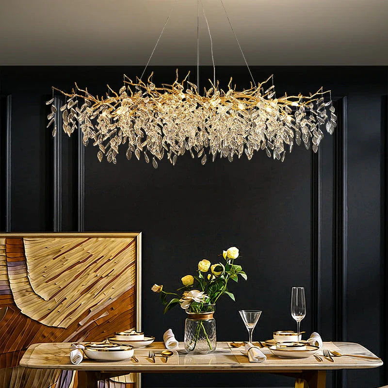 Exclusive Crystal Leaf Chandelier – Branch Design with Modern Elegance