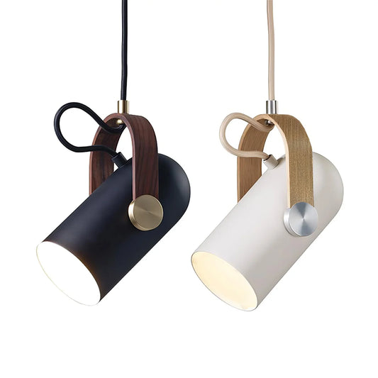 Modern Pendant Light with Wooden Accent and Metal Shade – Loft Style