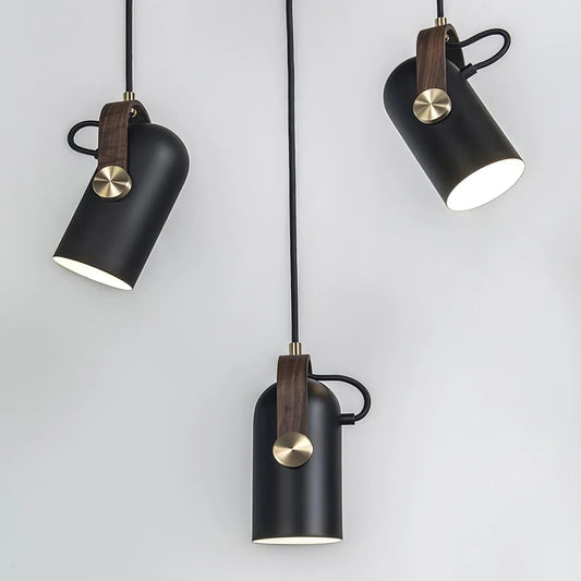 Modern Pendant Light with Wooden Accent and Metal Shade – Loft Style