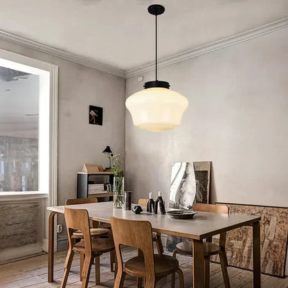 Geometric Pendant Lamp with Opal White Glass – Vintage Style