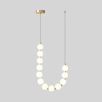Modern LED Pendant Light – Necklace-Inspired Design with Glowing Spheres
